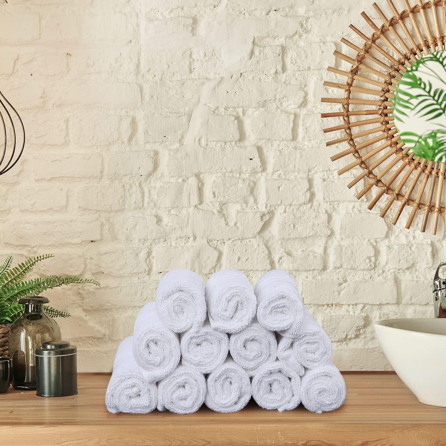 Premium 12-Pack Cotton Wash Cloths - Highly Absorbent & Soft 12x12 for Bathroom, Spa, Gym - Plum