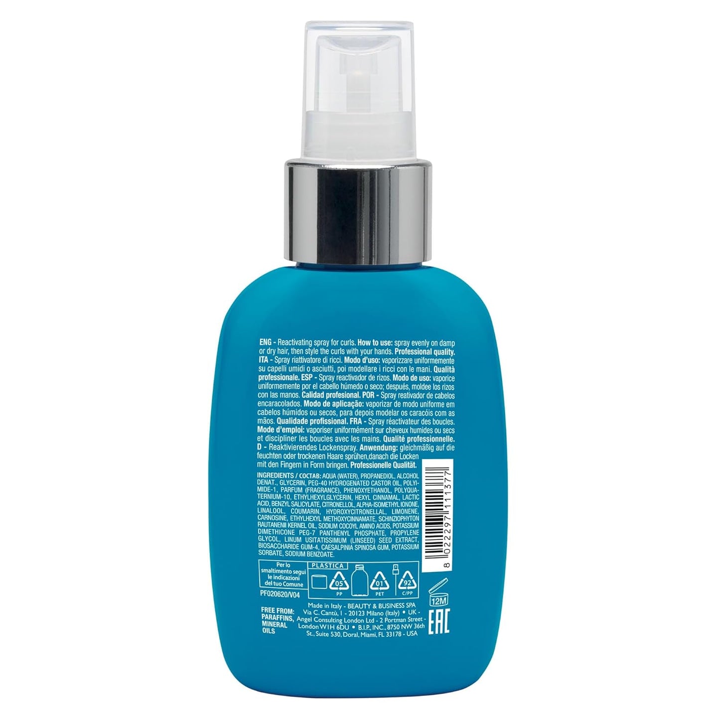 Alfaparf Milano Semi Di Lino Reactivating Curl Spray - Curl Activator, Detangling & Thermal Protection for Restored Shine - Lightweight, Hydrating Product (4.23 fl oz)