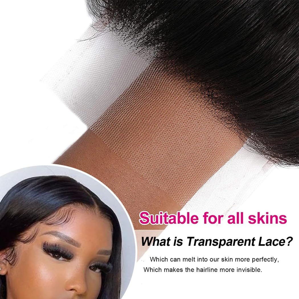 Odir 12 Inch Straight 4x4 Lace Closure Brazilian Human Hair 150% Density Unprocessed Straight Virgin Human Hair Swiss Lace Closure HD Lace Frontal No Bleached Knots Closure Natural Color