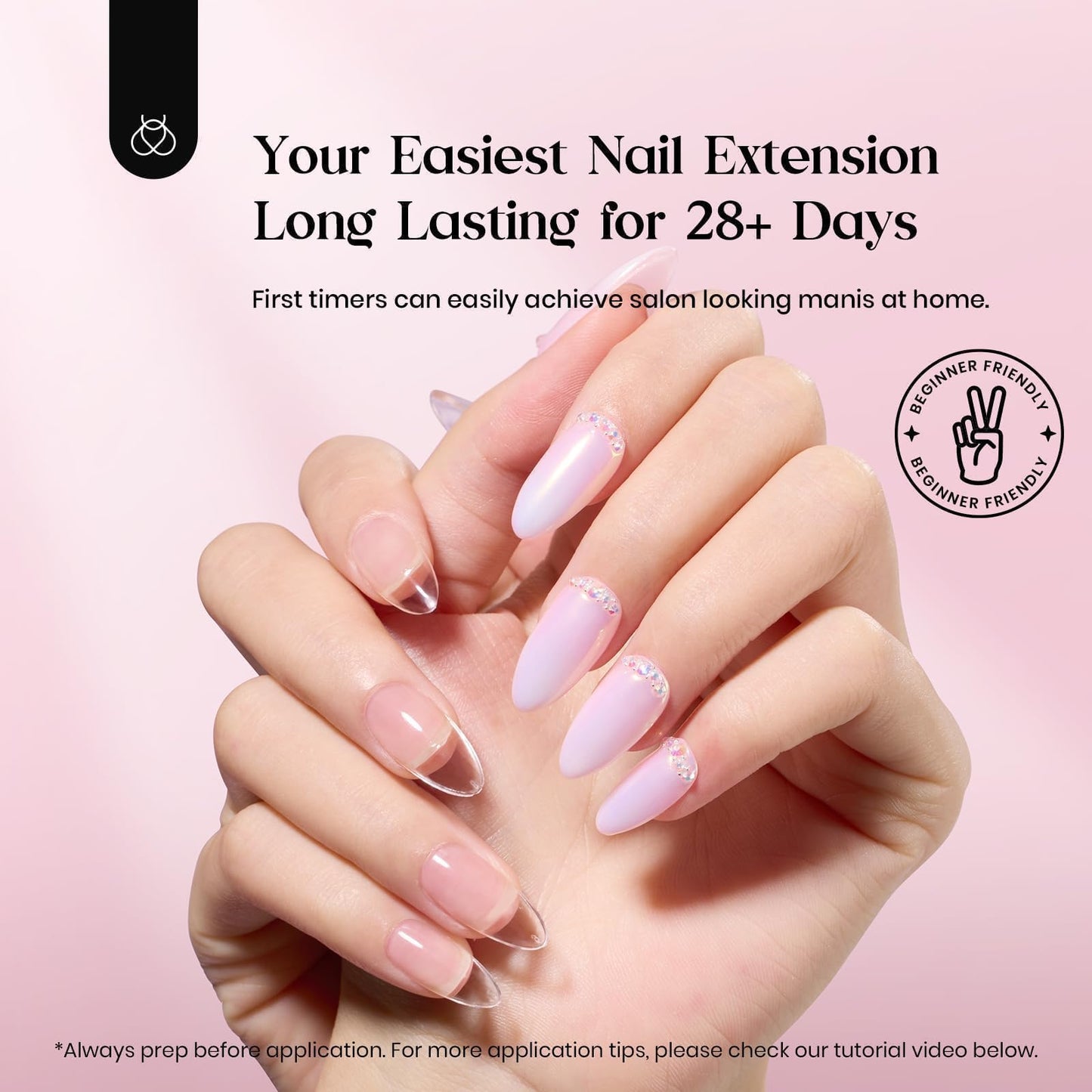Beetles Gel Nail Kit 600Pcs 15 Sizes Medium Almond Nail Tips with Pink Color Gel Top Coat,Soft Clear Nail Tips Set 5 In 1 Nail Glue Uv Nail Lamp Easy Nail Extension Set Valentine's Day Gifts for Women