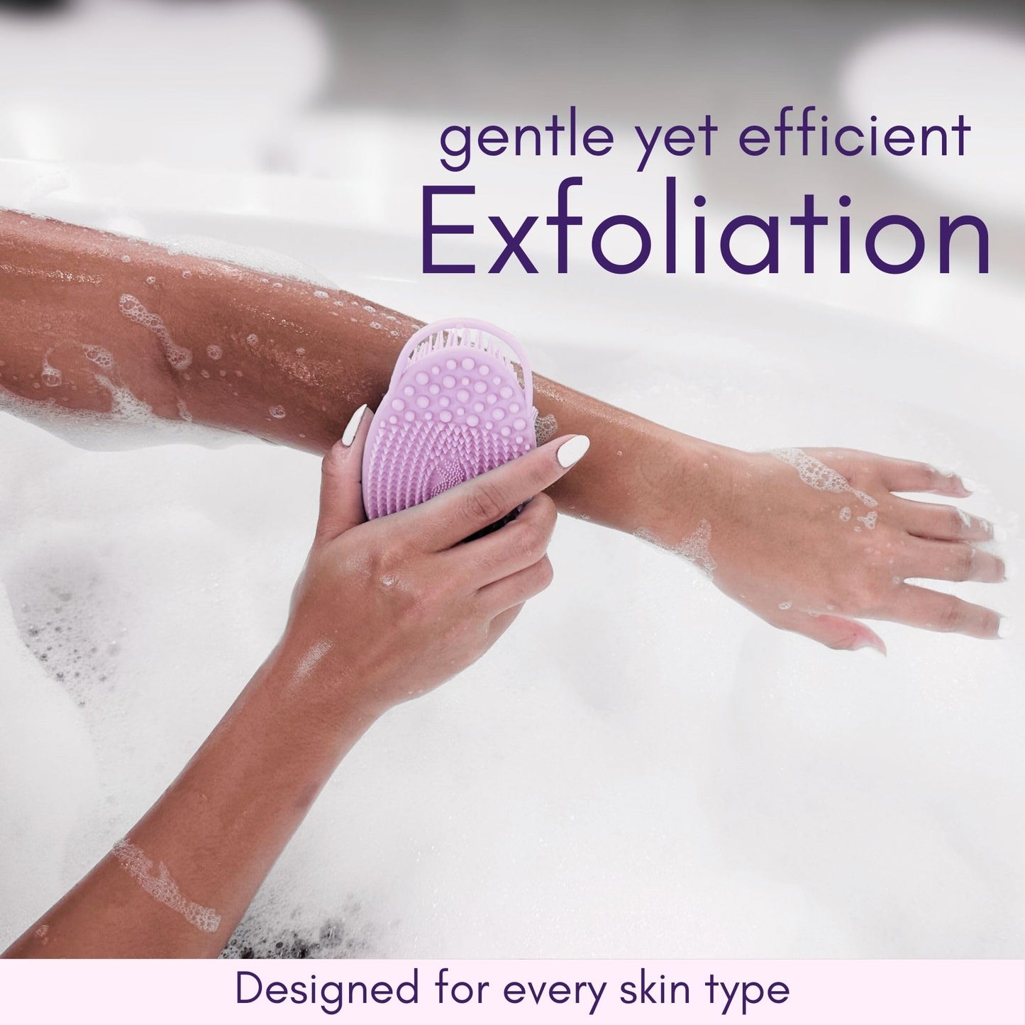 Avilana Silicone Exfoliating Body Scrubber – Dual-Sided Silicone Loofah for Shower, Body Scrubber for Men & Women, Gentle Loofa Alternative, Easy-to-Clean Silicone Body Scrubber (S2-Pink)