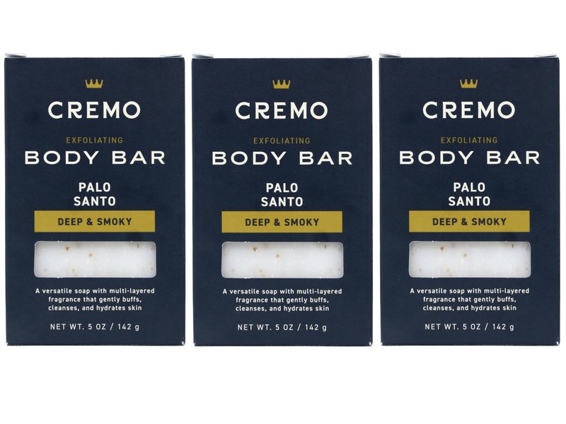 Cremo Exfoliating Body Bars Palo Santo (Reserve Collection) - A Combination of Lava Rock and Oat Kernel Gently Polishes While Shea Butter Leaves Your Skin Feeling Smooth and Healthy (Pack of 3)