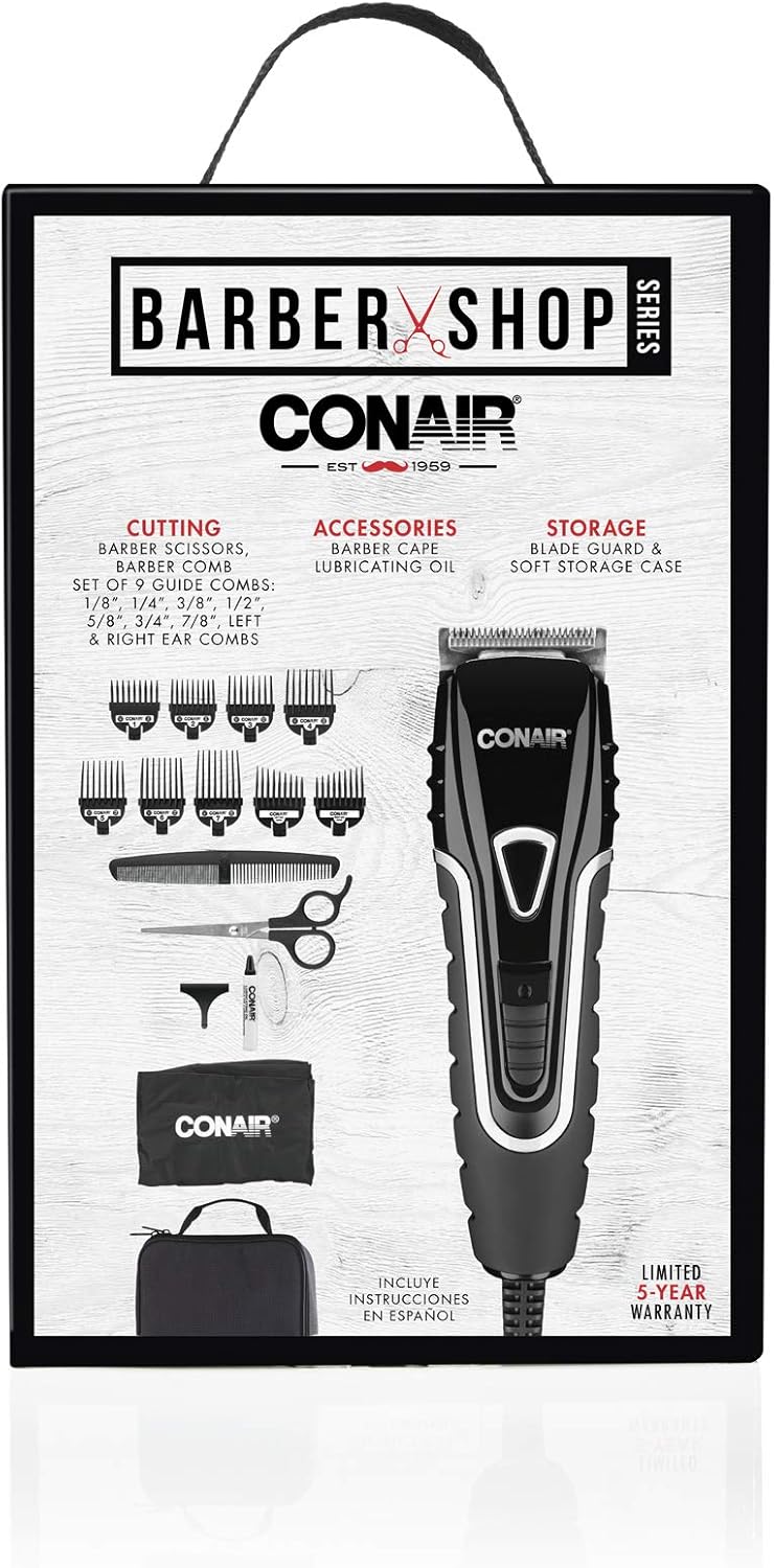 ConairMAN Hair Clippers for Men, 21-Piece Home Hair Cutting Kit