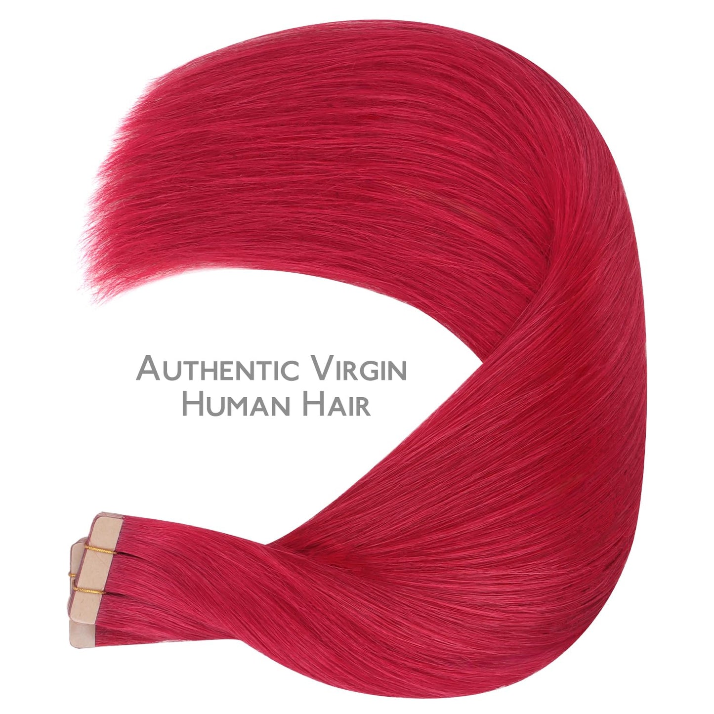 WENNALIFE Tape in Hair Extensions Human Hair, 40pcs 100g 18 inch Red Hair Extensions Real Human Hair Straight Tape in Extensions Invisible Human Hair Extensions Reusable Real Hair Extensions