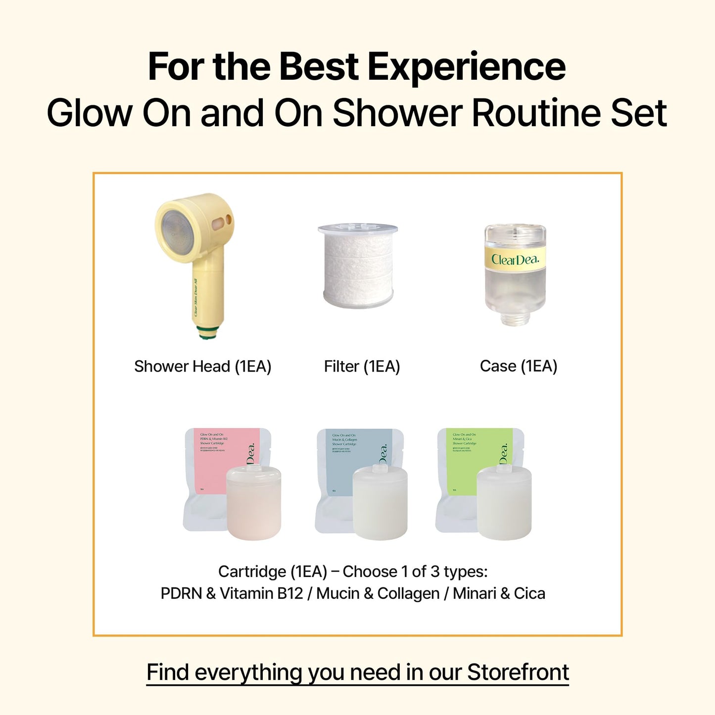 ClearDea Glow On and On Shower Cartridge Case (Cartridge Not Included) – Leak-Free Connector Attachment for Glow On and On Cartridges – Easy Installation