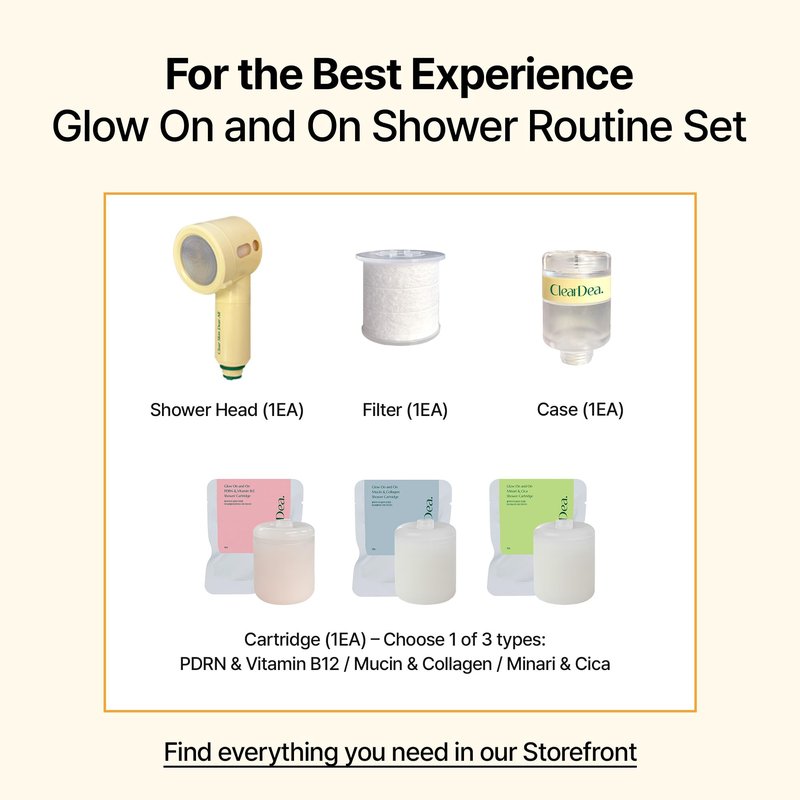 ClearDea Glow On and On Shower Cartridge Case (Cartridge Not Included) – Leak-Free Connector Attachment for Glow On and On Cartridges – Easy Installation