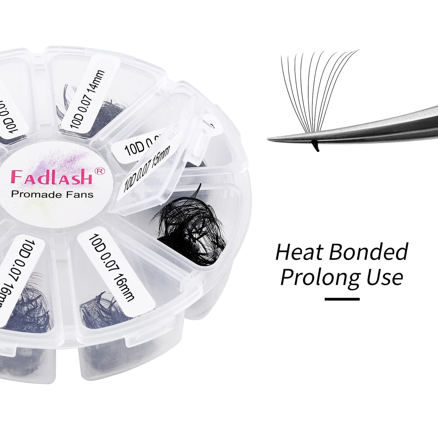 Premade Fans Eyelash Extensions 1000 Promades Eyelash Volume Lash Extensions Pointed Base Loose Fans Premade Lash Extensions Fans Handmade Pre Made Volume Lashes Mix (10D-0.07C, 13-16mm)