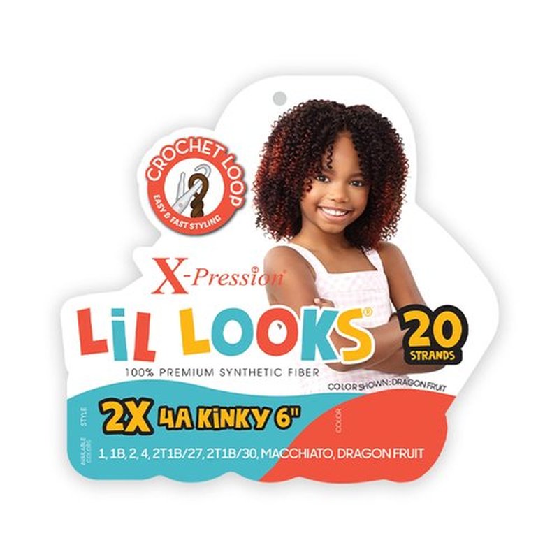 Outre Crochet Braid X-Pression Lil Looks 2X 4A KINKY 6" (3-Pack, 4)