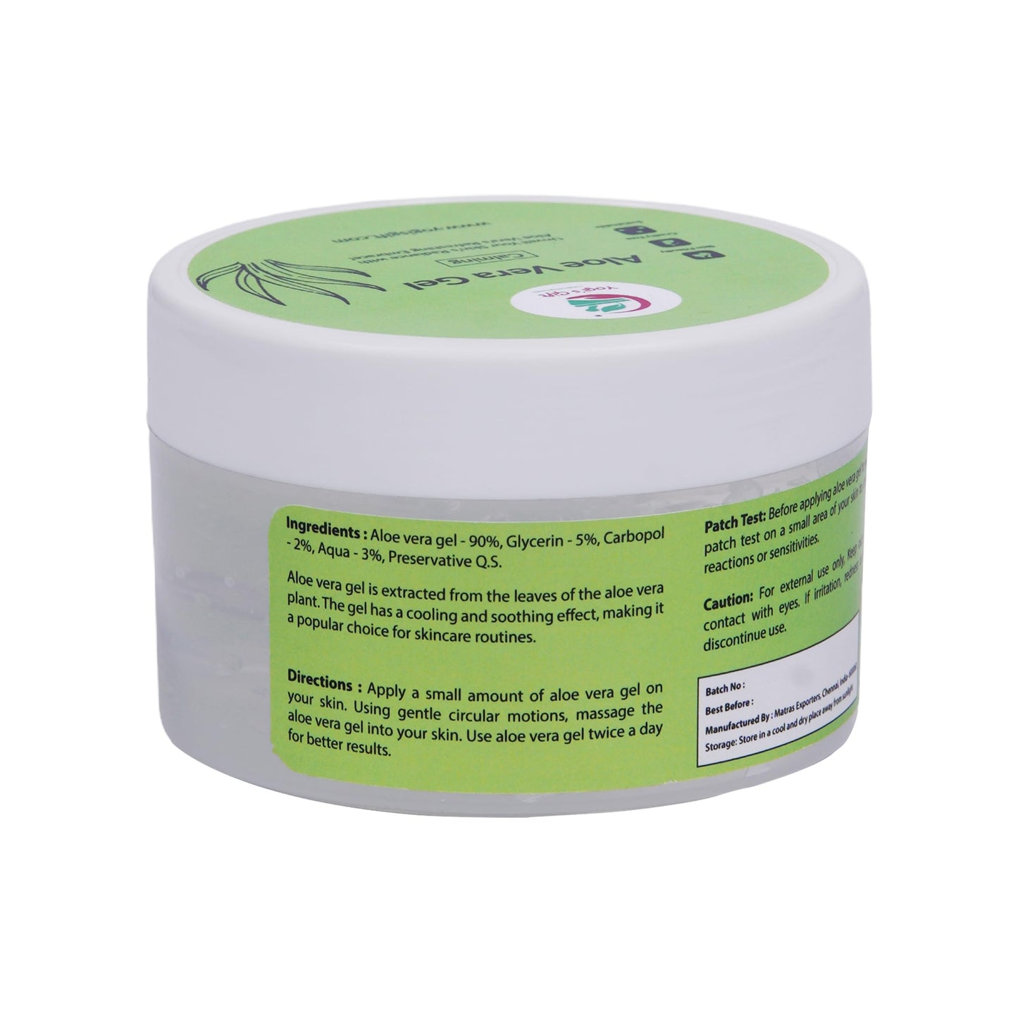 Aloe Vera Gel 12 oz | Unscented Aloe Vera For Face, Skin, Scalp & Hair | by Yogi’s Gift®