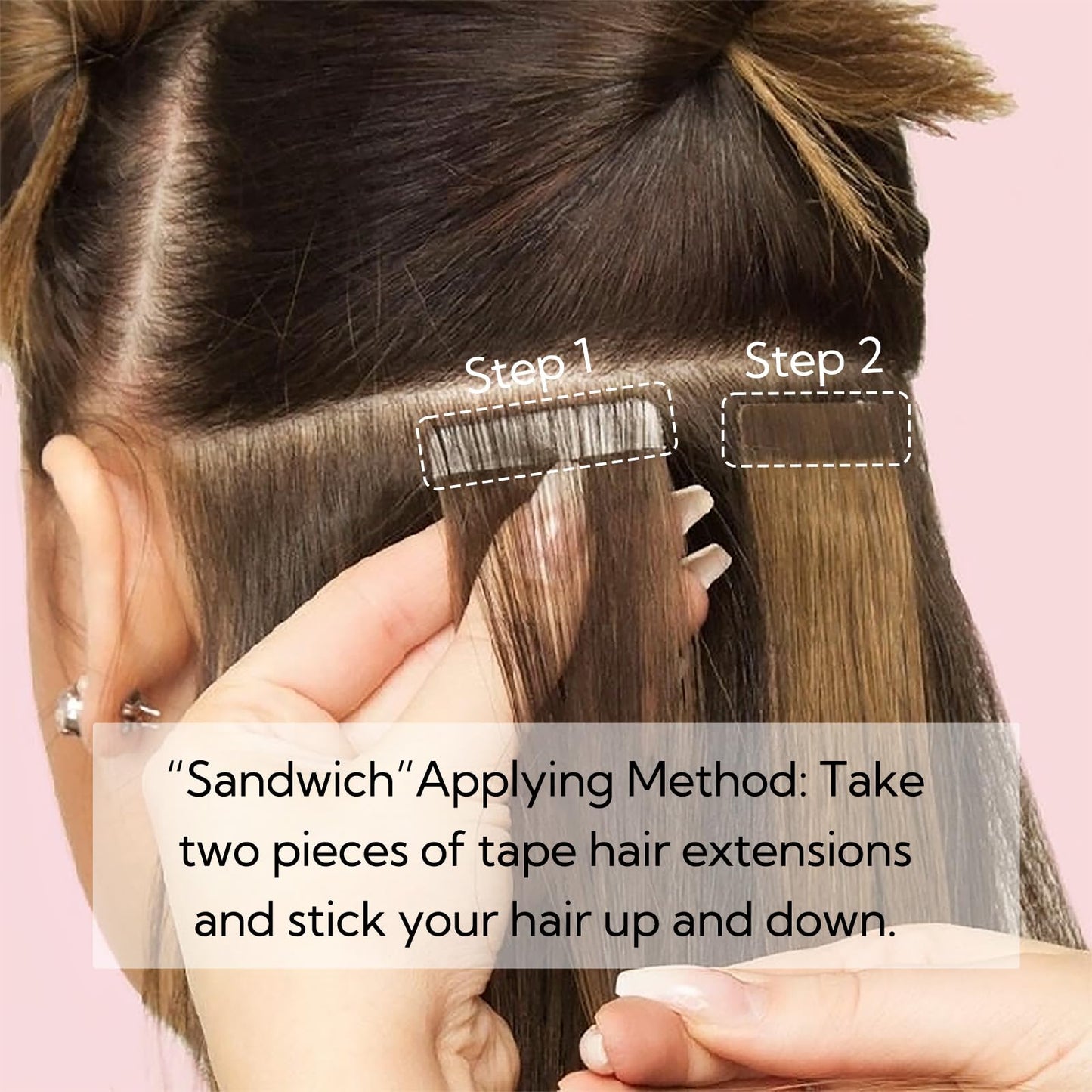 HOTBANANA Tape in Hair Extensions, 20 Inch 20pcs 50g Jet Black Tape in Hair Extensions Human Hair Tape Hair Extensions Straight Remy Human Hair Tape in Extensions