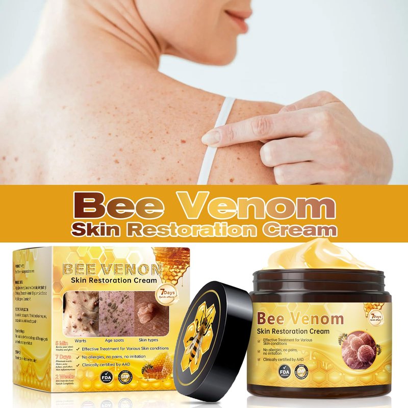 Tpyag Bee Venom Cream, Bee Venom Skin Treatment Cream, Skin Restoration Deeply Cleanses And Moisturizes Diminish Fine Lines Around Eyes, 60g
