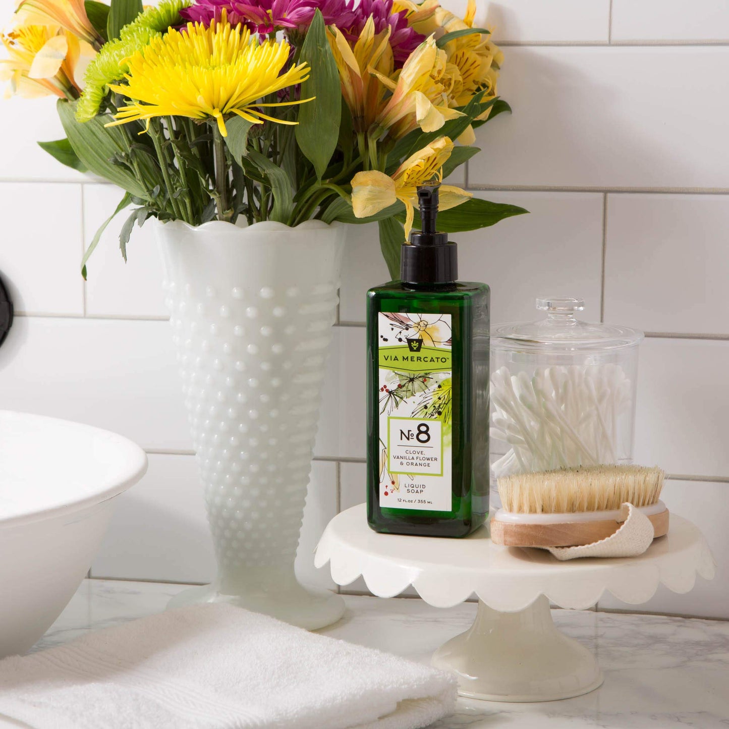 Via Mercato Liquid Soap, Shea Butter Enriched (12 oz), No. 8 - Clove, Vanilla Flower & Orange