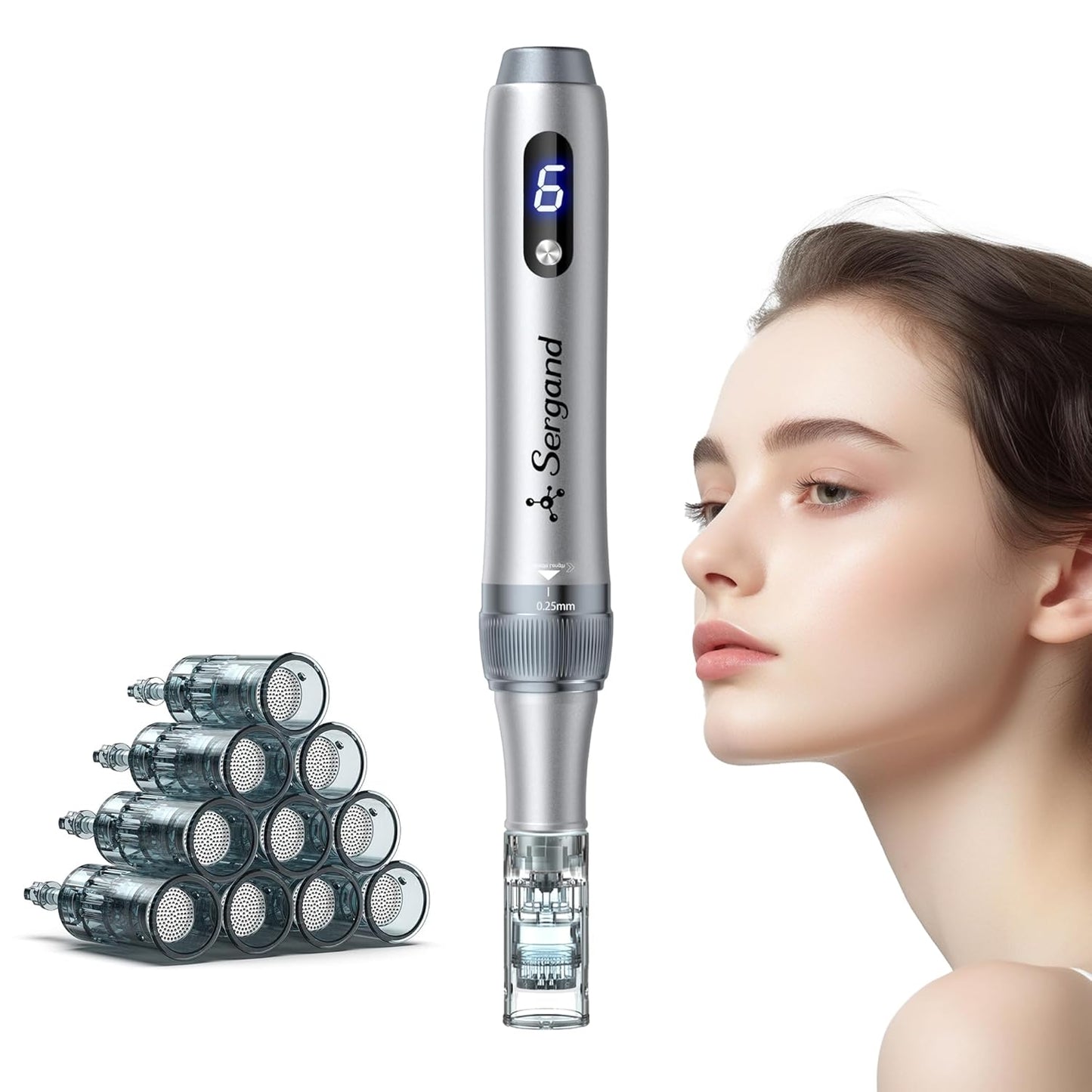 Derma Roller Pen - 0.25mm Needle Length for Skin Rejuvenation & Collagen Boosting