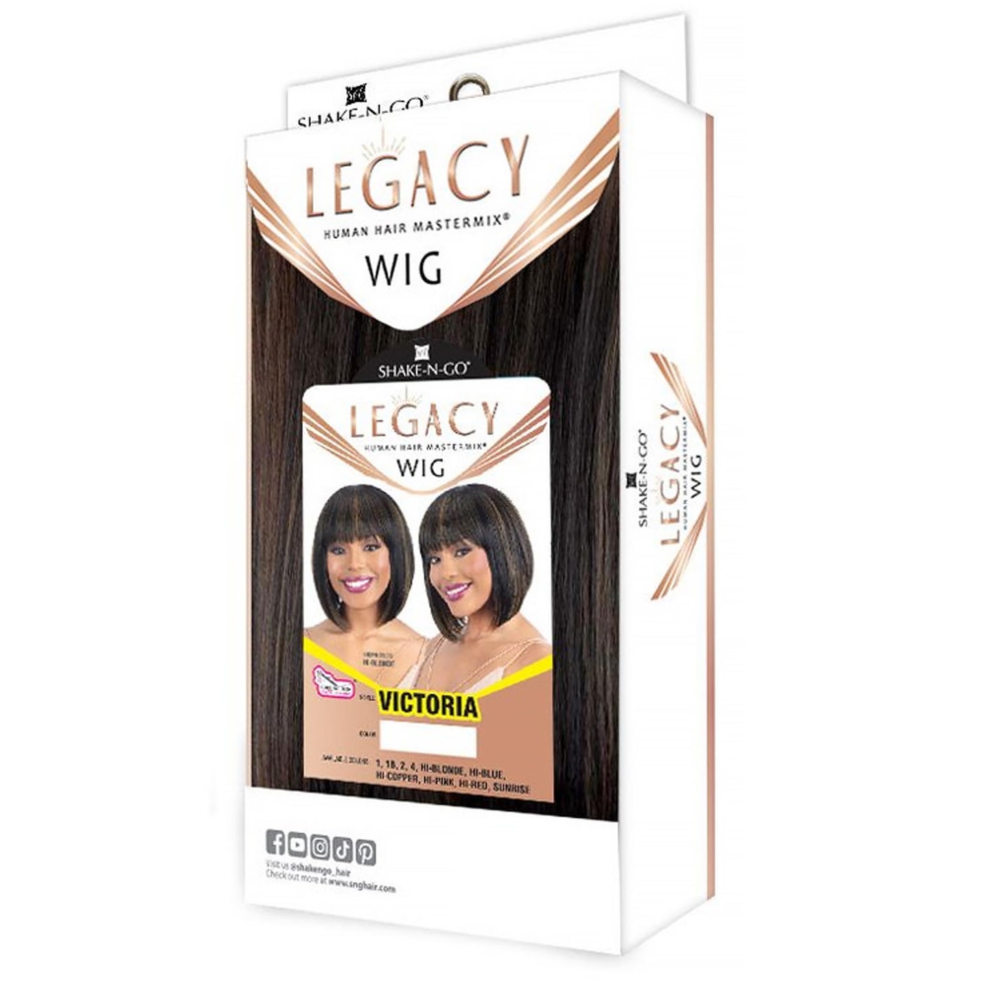 Free Tress Shake N Go Legacy Human Hair Blend Wig Victoria (HI-RED)