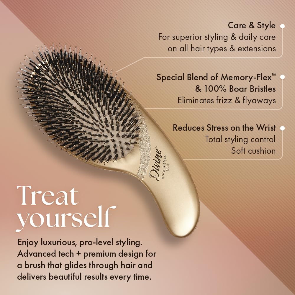 Olivia Garden Divine Revolutionary Hair Brush - Ergonomic Design, Gentle on Hair & Scalp