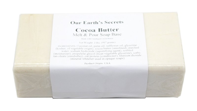 Our Earth's Secrets Cocoa Butter - 2 Pound Melt and Pour Soap Base