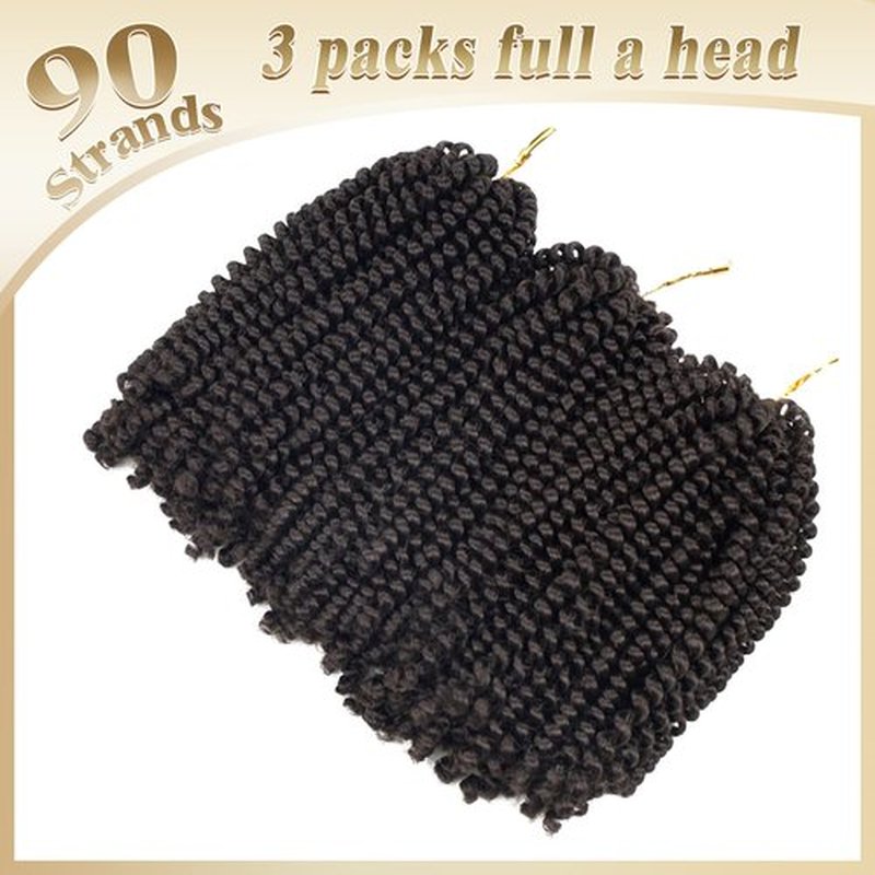 Beyond Beauty Spring Twist Crochet Hair 90strands 8 Inch Fluffy Spring Twists Braiding,Spring Twist Crochet Braids Bomb Twist Crochet Hair for Black Women(#4)
