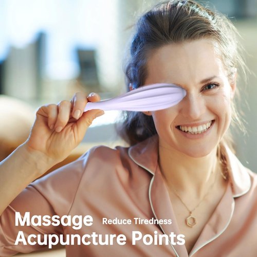 Silicone Facial Massage Roller, Face Massager Shapes Face Curves Improve Wrinkles, Body & Face Massager Skin Lifting Contouring Massage Tool Reduces Puffiness Promote Circulation for Women (Purple)