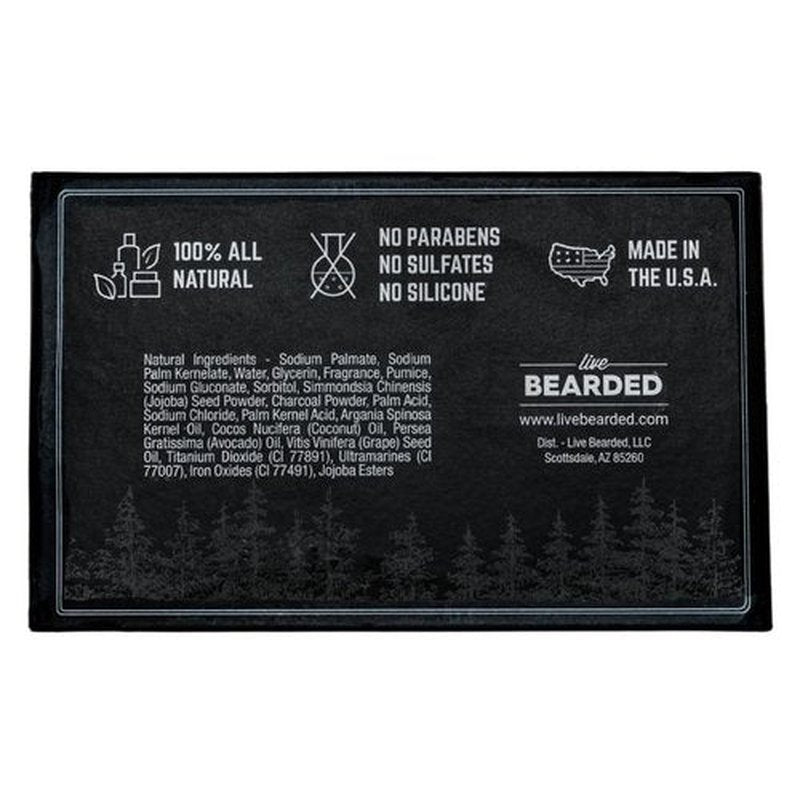 Live Bearded: All-Natural Bar Soap For Men, 3-Pack of 5 oz. Bars, Made in the USA, Exfoliates, Moisturizes - Bamboo Charcoal, Pumice, Coconut, Avocado, and Argan Oils - 1880 Scent