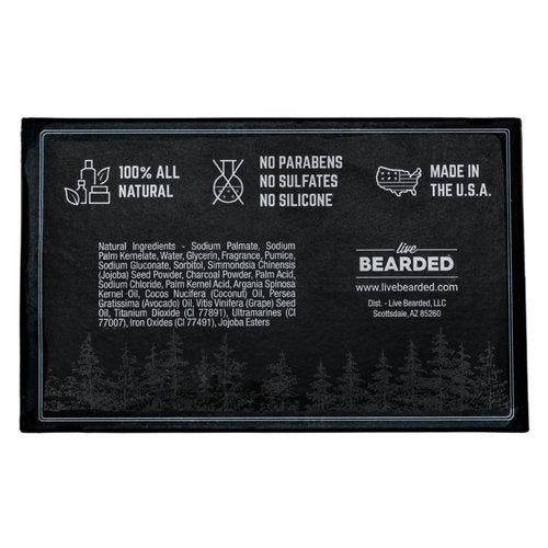 Live Bearded: All-Natural Bar Soap For Men, 6-Pack of 5 oz. Bars, Made in the USA, Exfoliates, Moisturizes - Bamboo Charcoal, Pumice, Coconut, Avocado, and Argan Oils - 1880 Scent