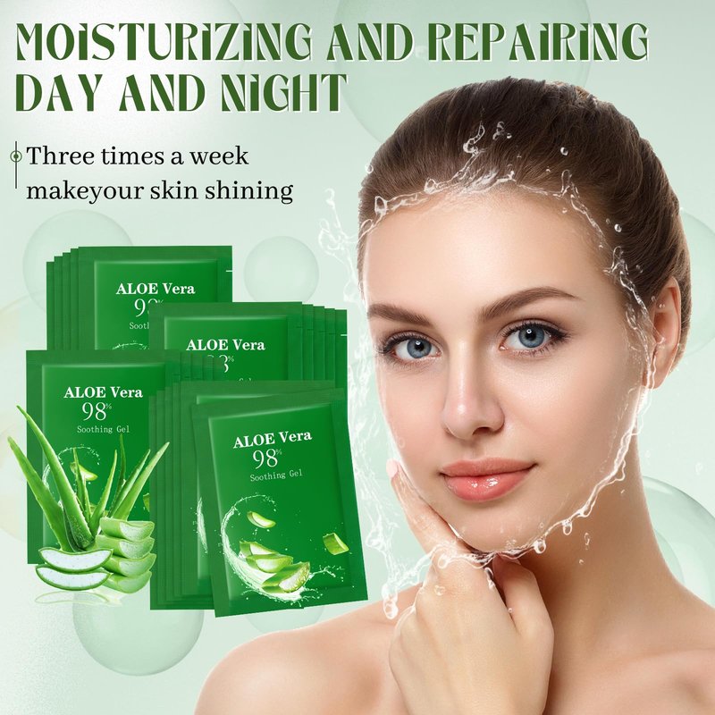 Siifert 60 Pcs Travel Size Aloe Vera Gel 98% Organic After Sun Moisturizer for Face, Body, Soothing Hydrating Lotion Bulk for Travel, Summer Vacation, Sunburn Relief, Skin Care Gifts