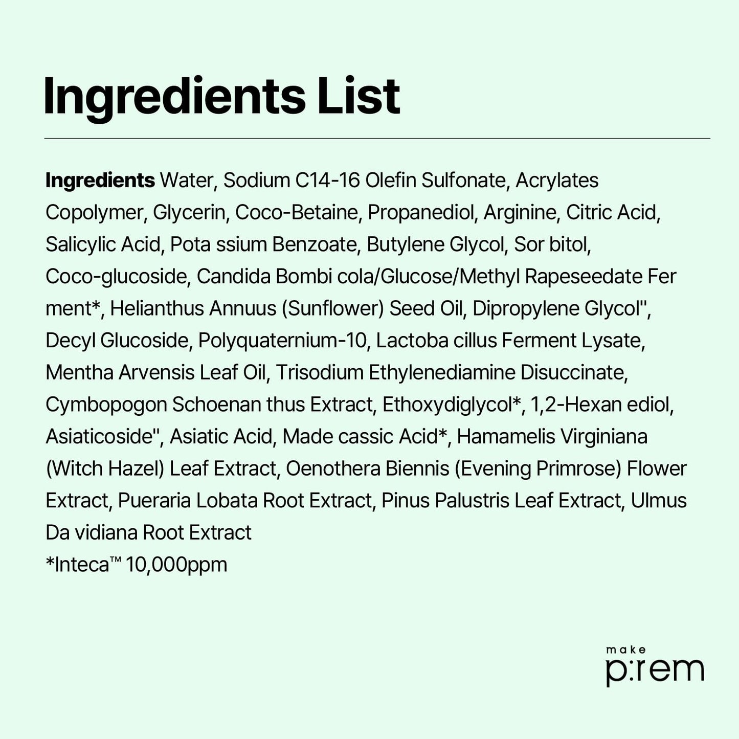 MAKE P:REM Inteca Soothing Foam Cleanser, Mild Moisture Gel Type Foam Cleanser for Acne-Prone Skin, Removes Sebum and Impurities, Korean Skincare, 5.07 Fl Oz, 150ml