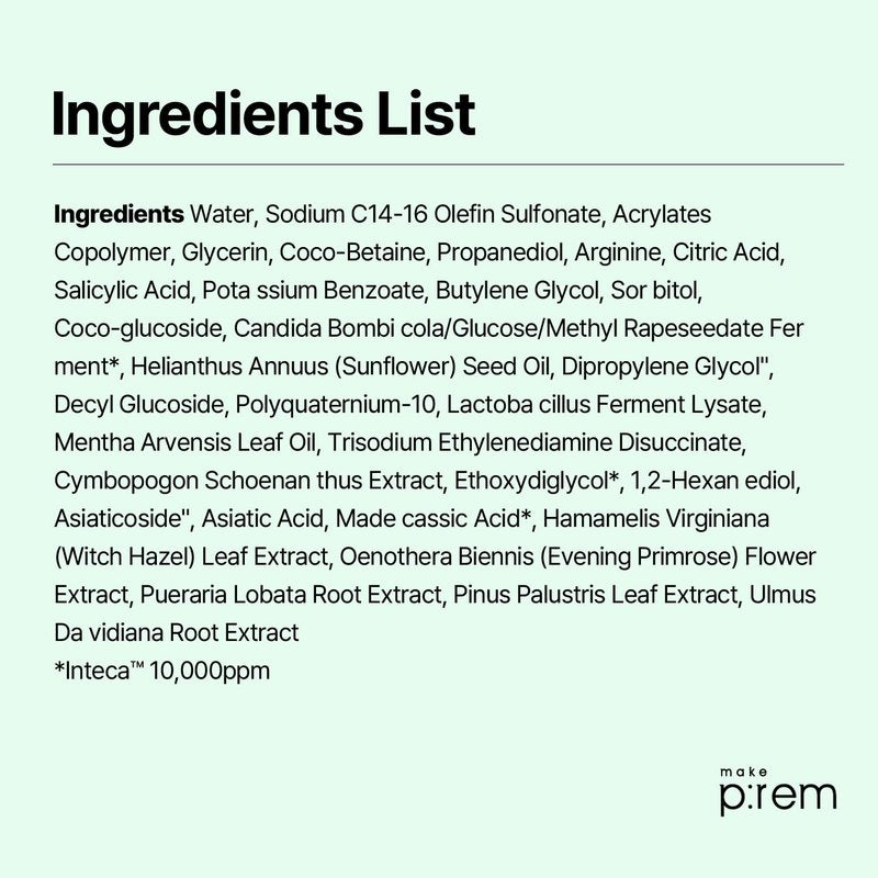 MAKE P:REM Inteca Soothing Foam Cleanser, Mild Moisture Gel Type Foam Cleanser for Acne-Prone Skin, Removes Sebum and Impurities, Korean Skincare, 5.07 Fl Oz, 150ml