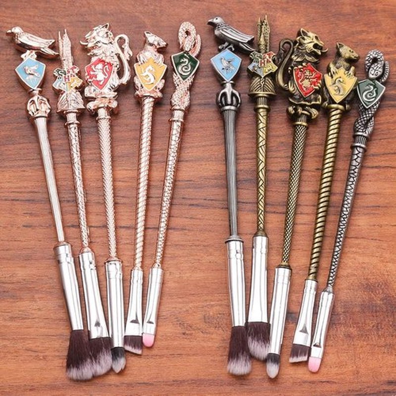【2 Color Options】 Harry Gifts Potter Metal Makeup Brushes Set Gifts Wi-zard Wand Makeup Brushes Set for Women Magic Eye Shadow Eyeliner Blending Lip Brush - Brushes Holder Pot Not Included