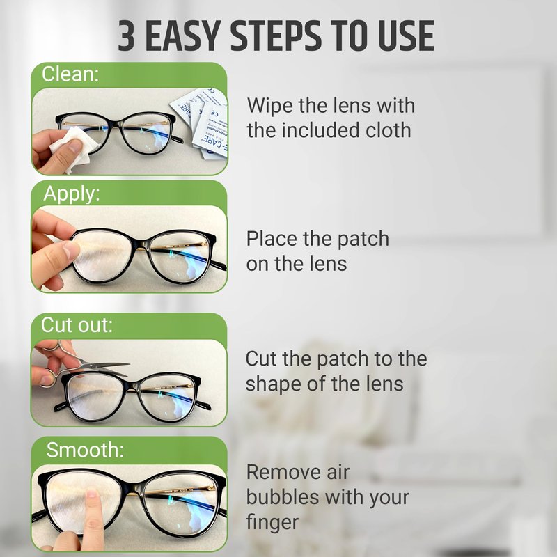 Translucent Eye Patch for Glasses, Adult Eye Patch for Men & Women, Vision Therapy for Amblyopia, Strabismus & Double Vision