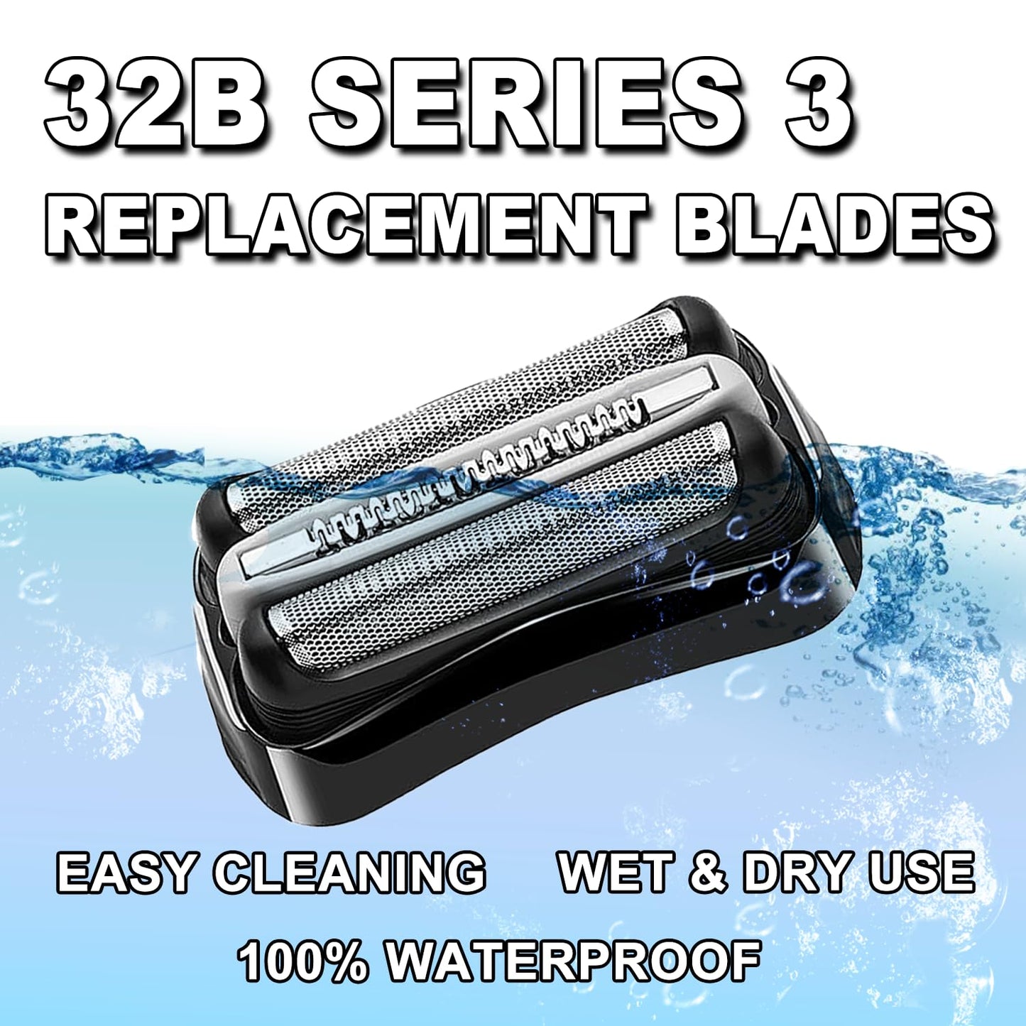 Series 3 32B Electric Replacement Shaver Head Accessories blade Compatible with Braun Series 3 Foil Shaver Replacement Heads S3 3040s 3080s-4 370cc 3070cc 3000s 3010, 3090cc Etc