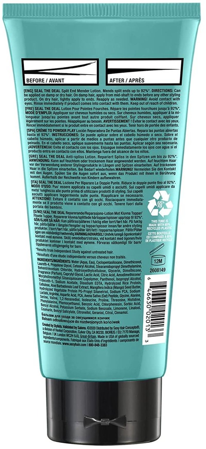 SexyHair Healthy Seal the Deal Split End Mender Lotion, 3.4 Oz, Mends Split Ends, All Hair Types