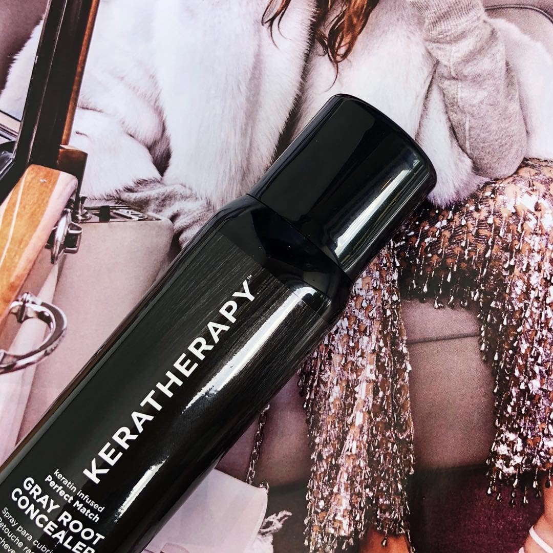 Keratherapy Keratin Infused Perfect Match Gray Root Concealer Spray, Light Brown, 3 oz, 118ml - Root Cover Up Spray to Hide Gray Roots - Keratin Therapy Hair Darkening & Temporary Scalp Concealer