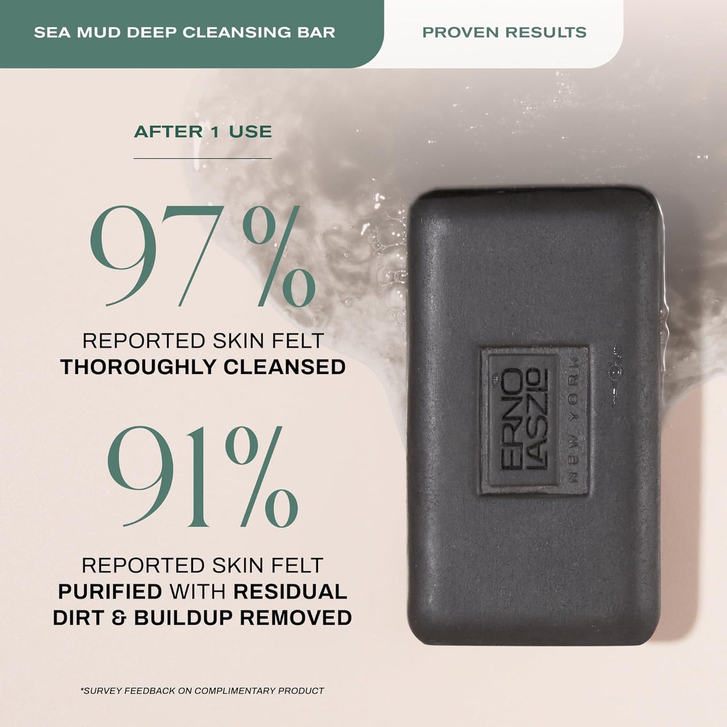 Erno Laszlo Sea Mud Deep Cleansing Bar for Skincare, Charcoal Cleansing Face Bar Purifies, Unclogs Pores, Absorbs Excess Oil, 1.7 Oz, Black