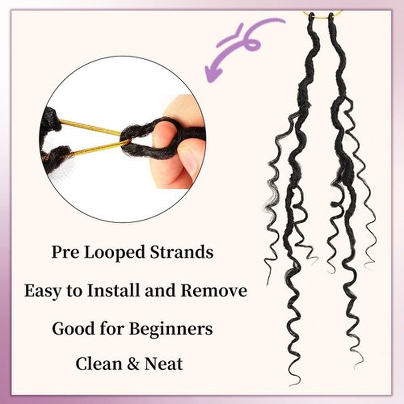 Goddess Locs Crochet Hair 18 Inch 8 Packs Faux Locs Crochet Hair Pre Looped for Women Boho Crochet Locs with Curly Ends Soft River Locs 1B#