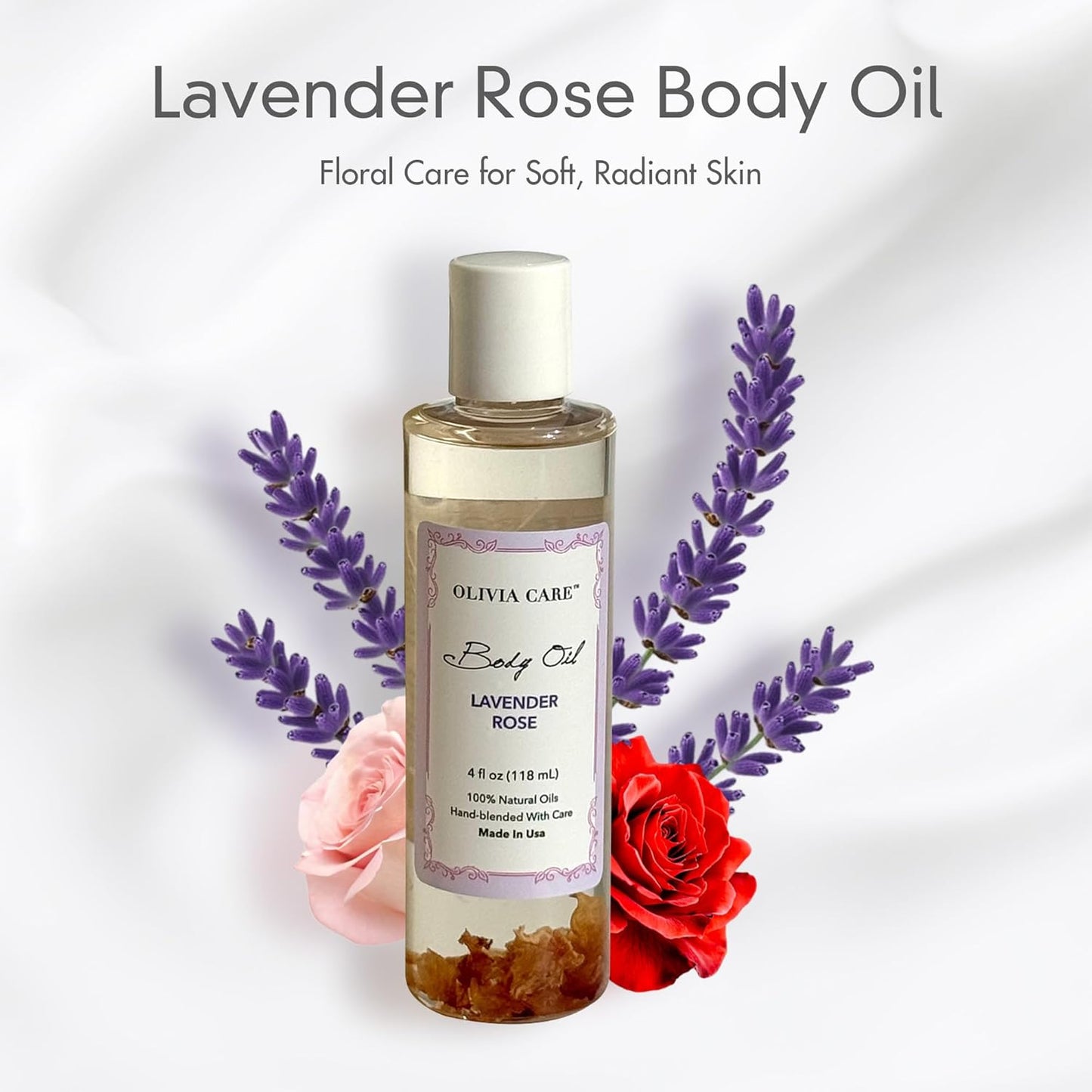 Olivia Care 3 Pack Body Oils: Apricot Fig, French Rose, Jasmine Gardenia - Natural Perfume Oils For Women & After Bath Oils Body Moisturizers, Rich in Vitamin E, K, & Omega (3 Scents)