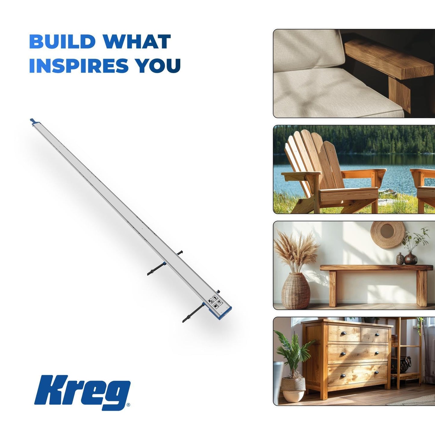 Kreg KMA4700-E Straight Edge Guide XL - 98-Inch - For Circular Saw - For Accurate Cross Cut & Rip Cut - Aluminum Guide Rails - Carpentry Tools & Accessories - Professional-Grade