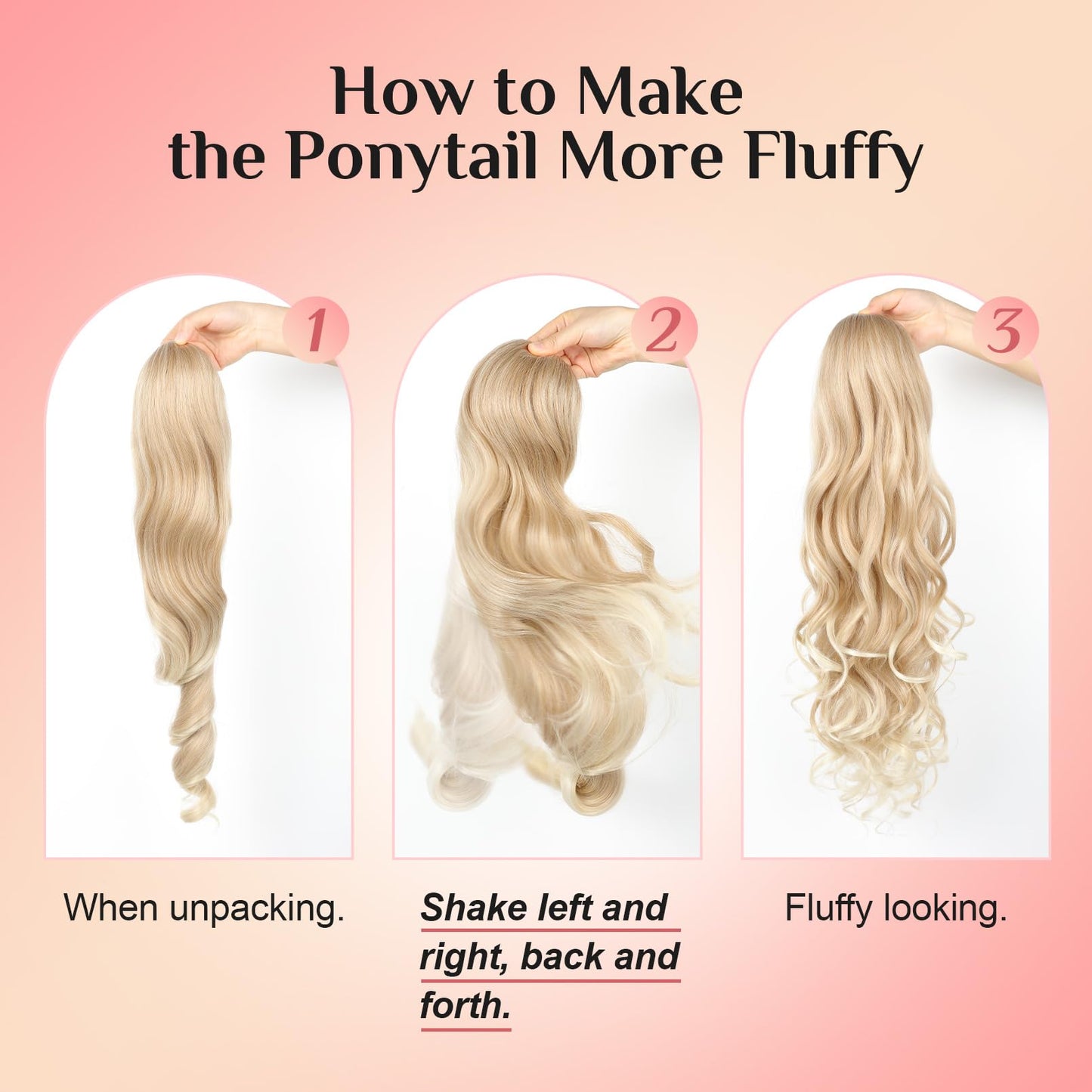 Ponytail Extension, Behufun Long Wavy Drawstring Ponytail 26" Clip in Hair Extensions Ponytail Fake Pony Tails Hair Extensions Natural Soft Heat Resistant Synthetic Hairpiece for Women Brown to Blonde