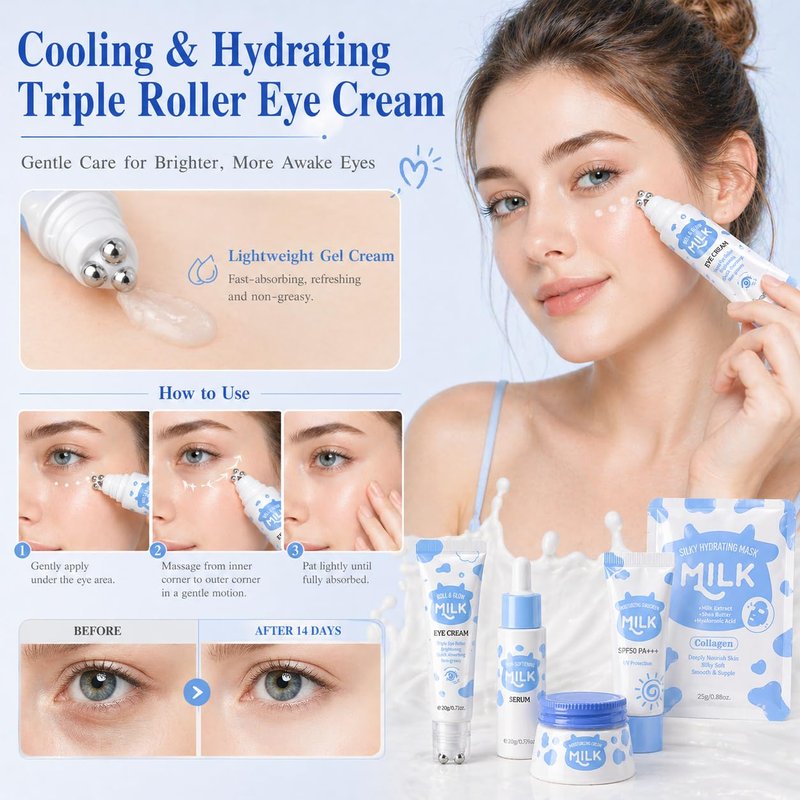 8-In-1 Milk Skincare Set for Girls Ages 8-12 | Hydrating Kids Skin Care Gift