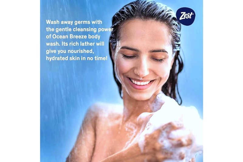 Zest Body Wash - Enriched with Sea Minerals - Invigorating Scent - Hydrating Body Soap - Suitable for All Skin Types - Ocean Breeze - 6 pc