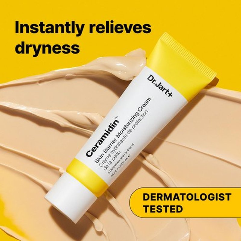 Dr.Jart+ Ceramidin Skin Barrier Face Cream Moisturizer For Dry Skin with Ceramides and Panthenol | Korean Skin Care, 0.5 Fl Oz