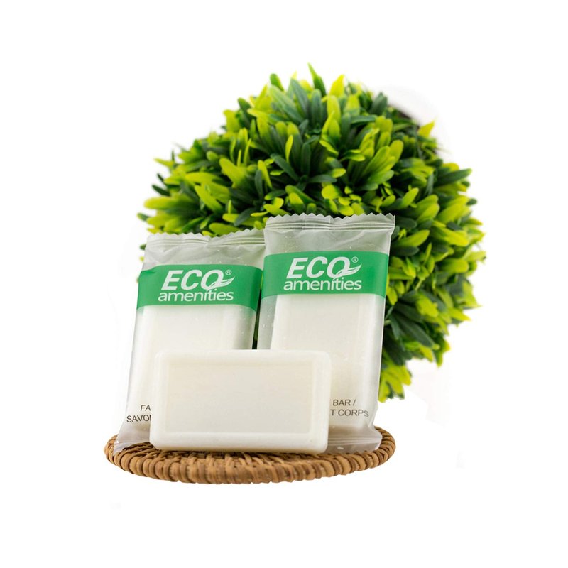 ECO Amenities Travel Size Bar Soap - 400 PACK, 0.5 oz Mini Soap Bars, Hotel Soap Bars, Travel Size Toiletries - Individually Wrapped Bulk Soap Bar, Small Hotel Soaps for BNBs, VRBO, Inns and Hotels