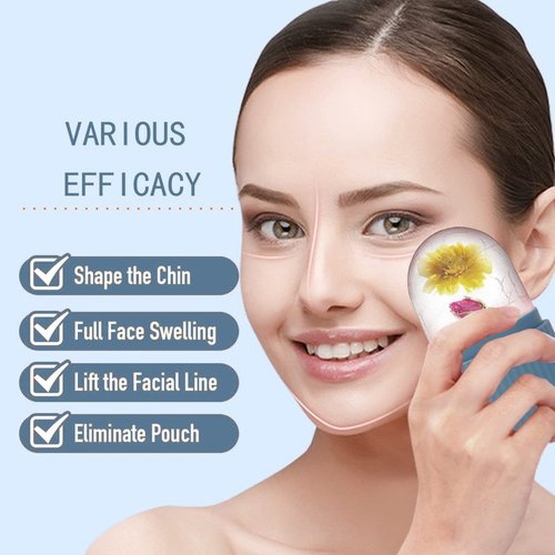 XHJRI Ice Face Roller Massager,Ice Cube Roller for Face, Eyes and Neck Naturally Conditioning and Skin Care,De-Puff Eye Bags,Reduce Migraine Pain,Reusable Massage Silicone Ice Mold (Blue)