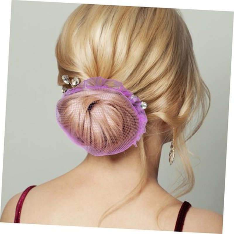 OHPHCALL 5pcs Set Ballet Hair Bun Net Bun Hair Net for Dance Hairnets for Women Bun Hair Net for Women Dance Bun Net Elastic Band Hair Net Hair Accessories for Women Clips The Net Purple
