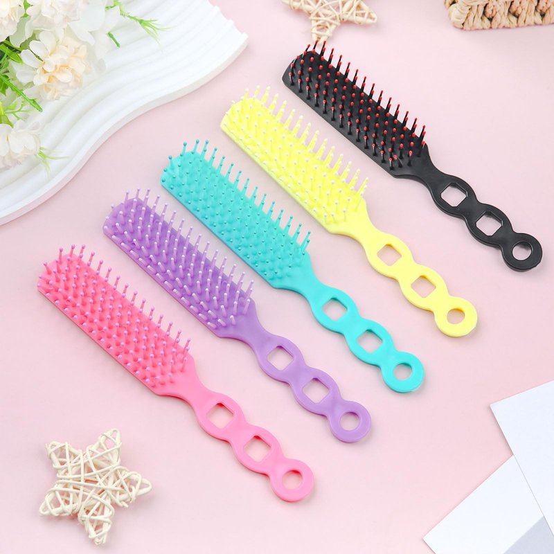 Hair Brushes in Bulk Individually Wrapped for Homeless,Plastic Hair Brush for Curly Wavy Hair,Detangling Hair Brush for Shelter Hotel Nursing Charity (yellow green purple pink black) (pack of 25)