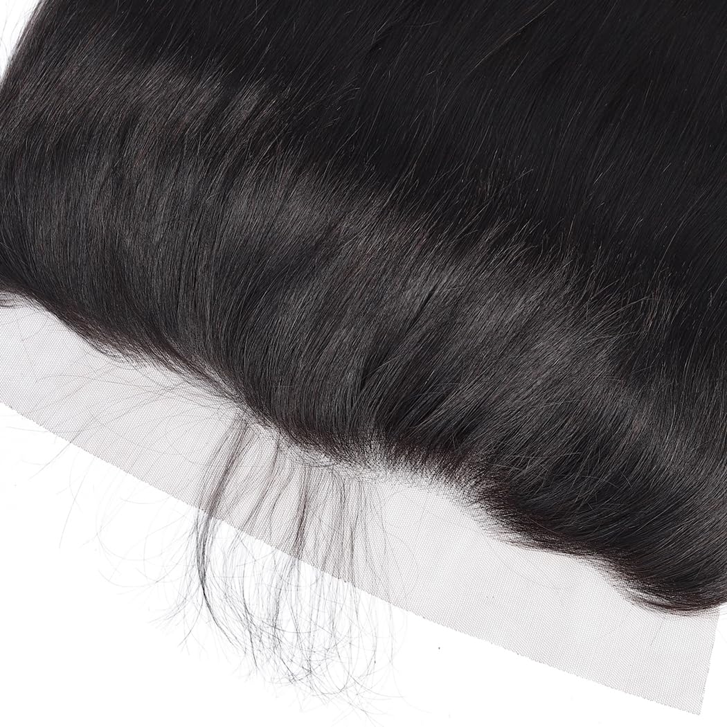 Sexycat Straight Human Hair 13x4 Lace Lace Frontal 180% Density Unprocessed Brazilian Straight Remy Virgin Hair Ear to Ear HD Lace Frontal Closure Natural Color 20 Inch