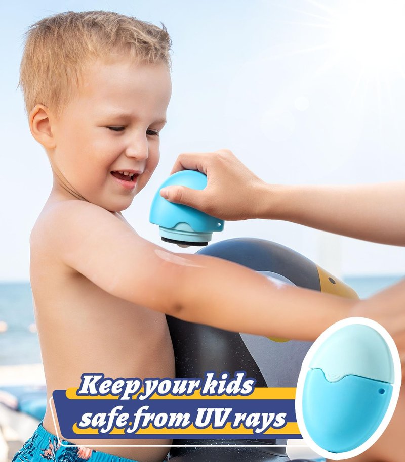 Sunscreen Applicator, Refillable Roll On Sponge Sunscreen Applicator for Kids, BPA-Free Silicone Lotion Applicator for Sunscreen, Body Lotion, Perfect for Travelers Women