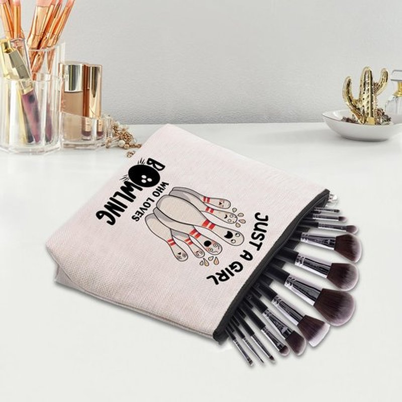 CEASQVAA Bowling Accessories Makeup Bag, Bowling Gifts for Women, Bowling Party Favors Bags, Bowling Lover Stuff Birthday Gifts Cosmetic Makeup Bag Pouch