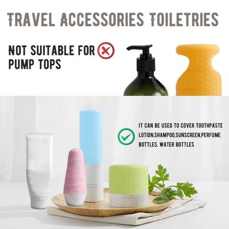 YUBIRD 10 PCS Silicone Travel Sleeves for Toiletries, Toiletry Sleeves for Leak Proofing, Leak Proof Sleeves for Travel Bottles, Travel Size Toiletries, Cruise Must Haves for Women Men
