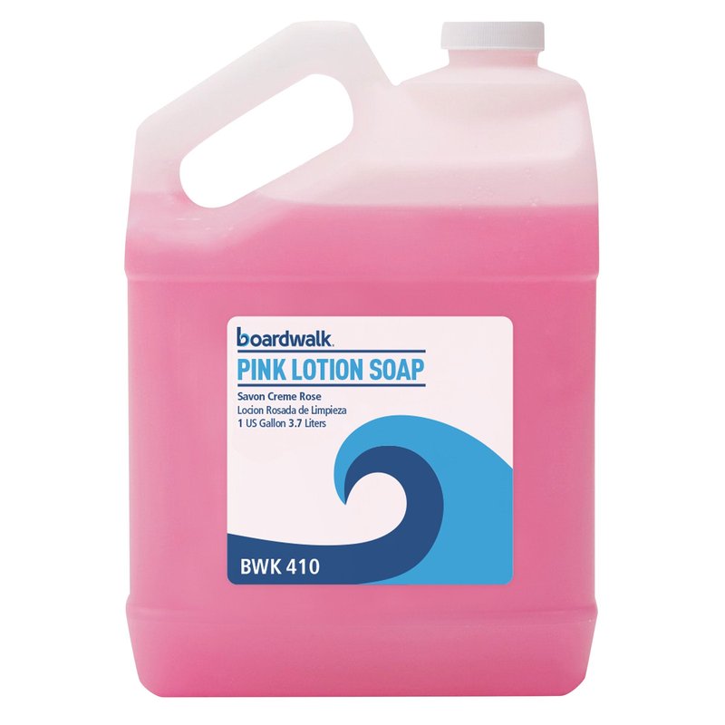 Boardwalk BWK410EA Mild Cleansing Pink Lotion Soap, Floral-Lavender Scent, Liquid, 1gal Bottle