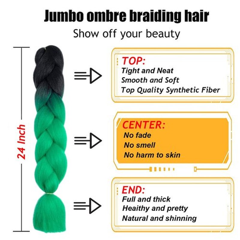 TENGSHUO FLY 3 Packs 24 Inch Braiding Hair Ombre Jumbo Braiding Hair for Women Extensions 24 Inch Kanekalon Heat Resistance Synthetic Hair for Braiding (24 Inch (Pack of 3), B7/B11/B15)